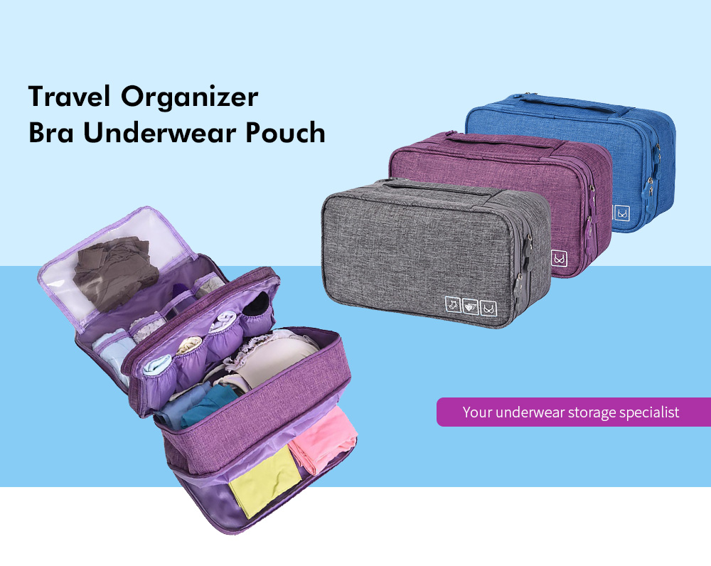 Portable Travel Organizer Luggage Storage Case Bra Underwear Pouch