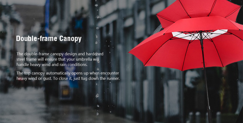 Automatic Opening Golf Umbrella Oversized Double Canopy Ventilation Waterproof Umbrella