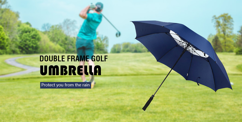 Automatic Opening Golf Umbrella Oversized Double Canopy Ventilation Waterproof Umbrella