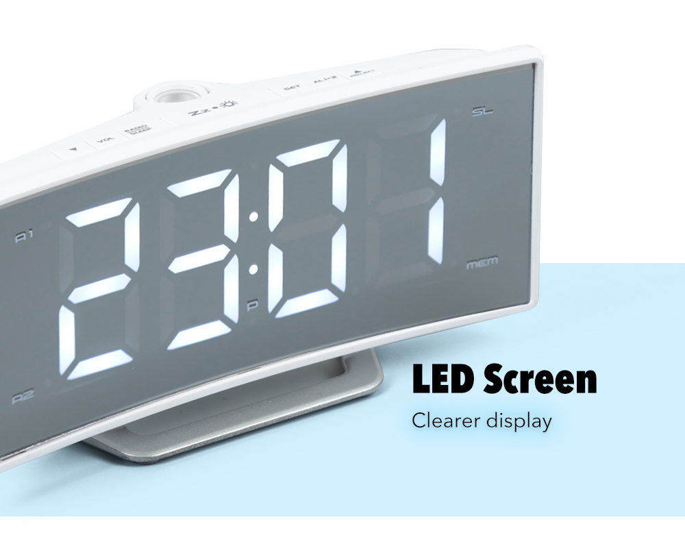 LED Projector Alarm Clock with Radio Function