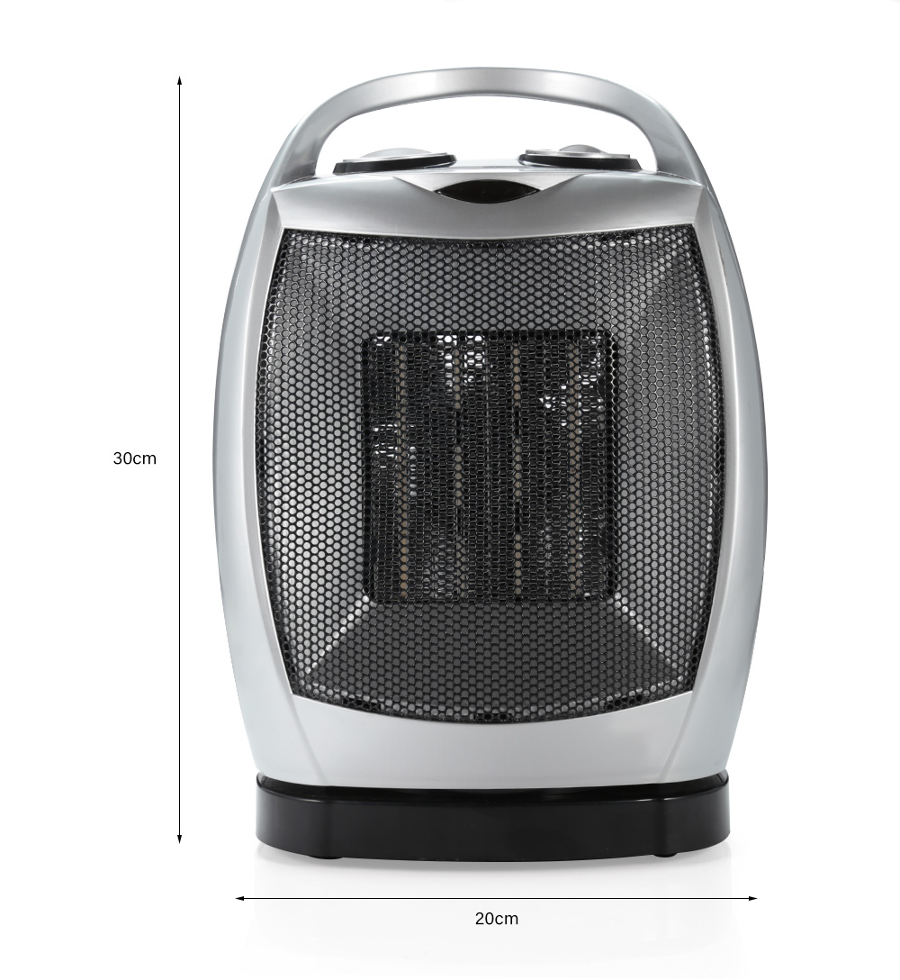 Portable Electric Shake Head Space Fan Heater with Handle