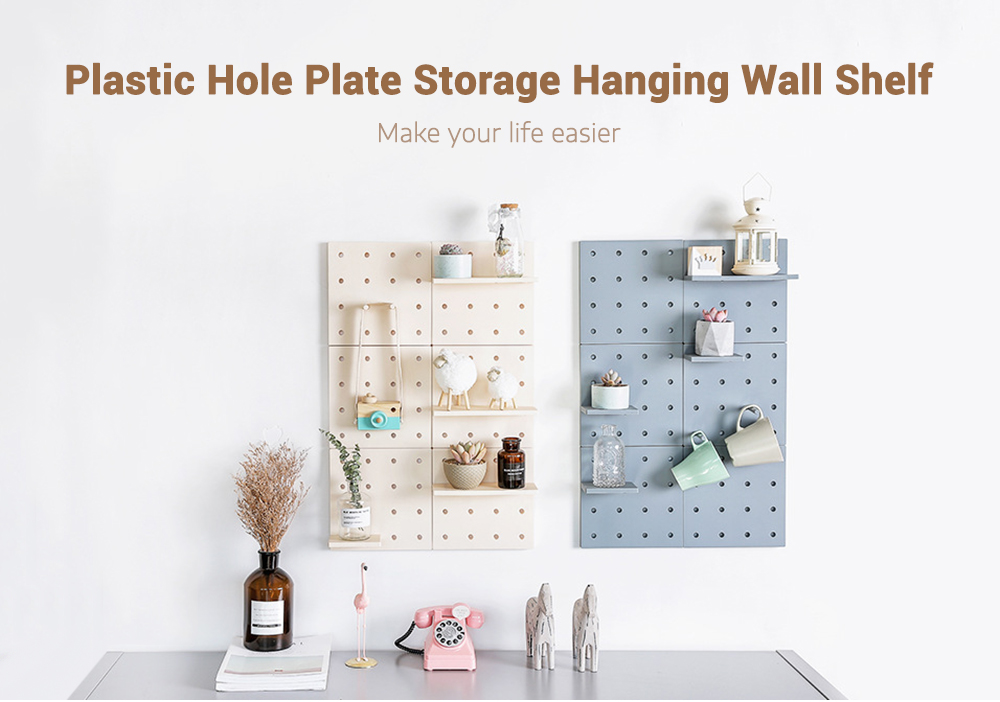 Floating Wall Plastic Hole Plate Storage Partition Hanging Shelf