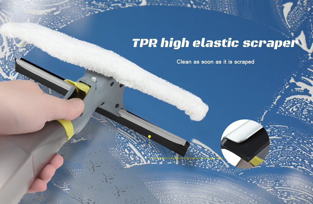 Handheld Double Sided Glass Cleaning Scraper with Water Spray Device