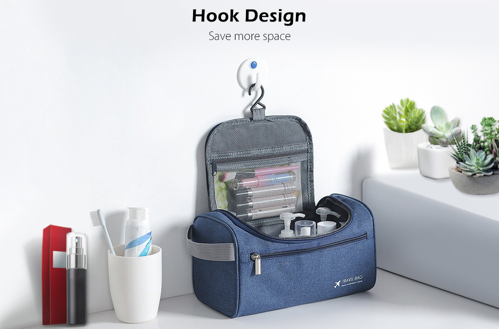 4007 - MS Portable Foldable Water Resistant Wash Storage Bag with Hook