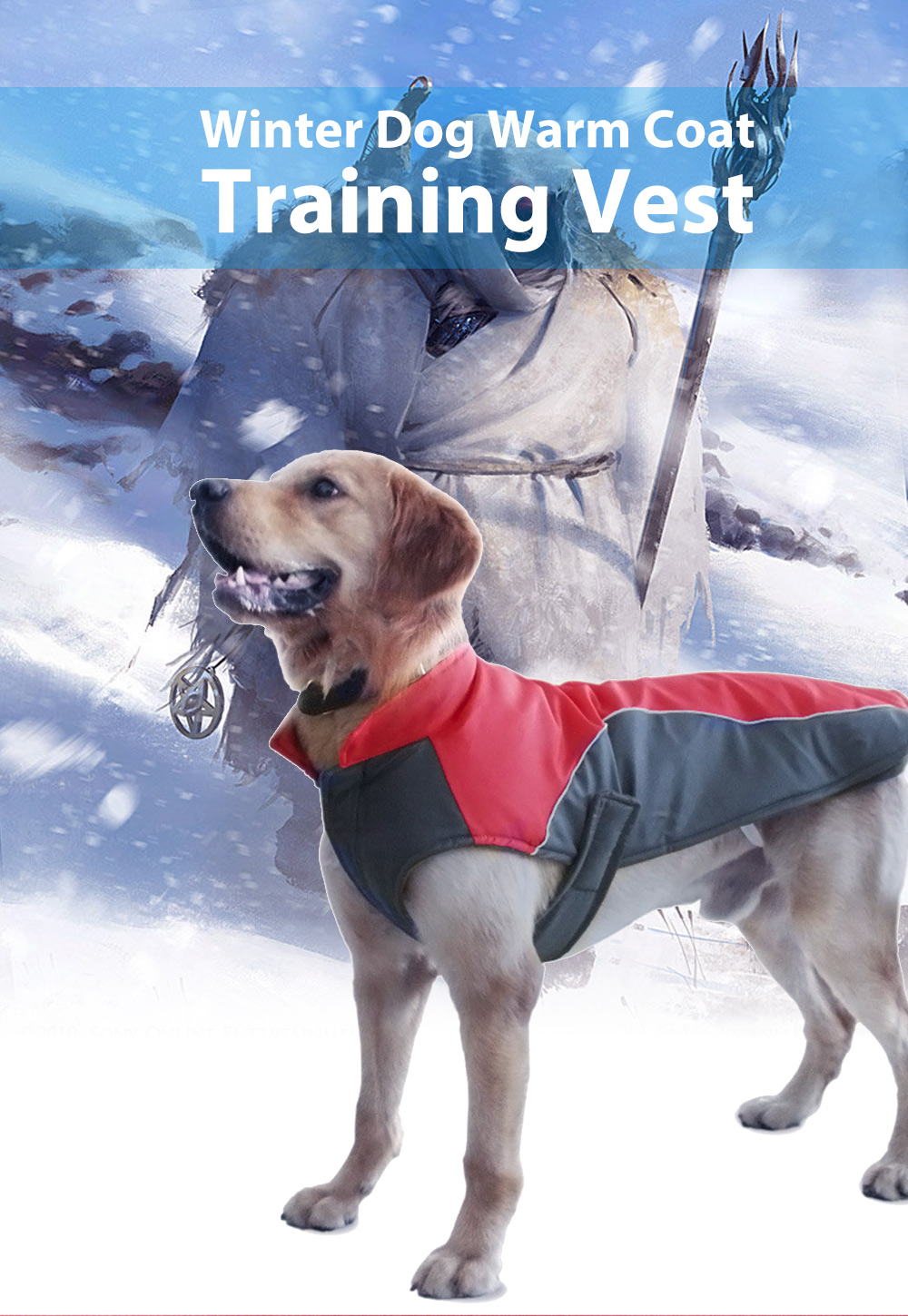 Winter Dog Jacket Safety Reflective Water Resistant Warm Coat Training Vest