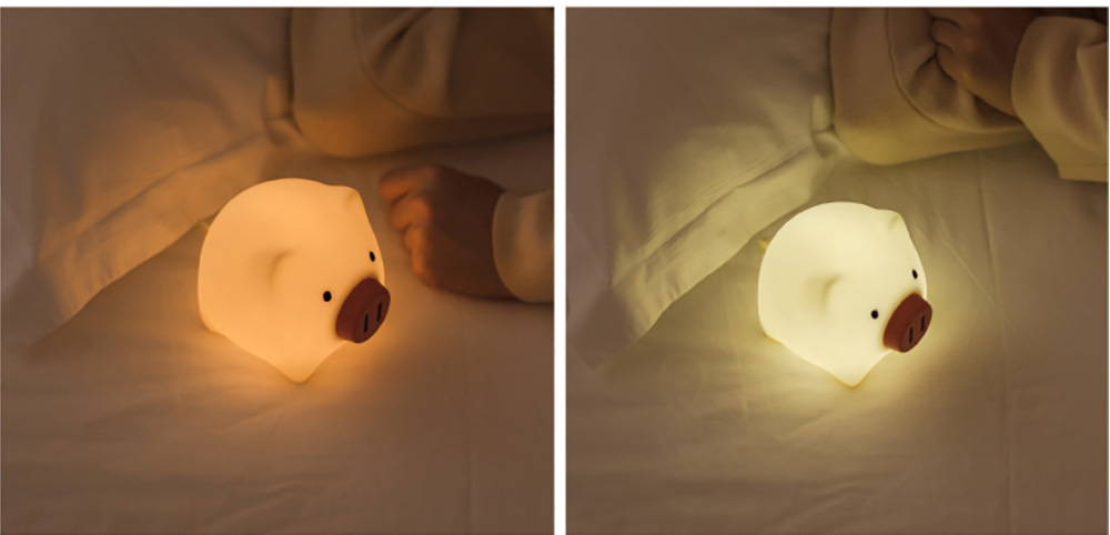 USB Charging Relaxing Toy Creative Silicone Pig Night Light for Kids