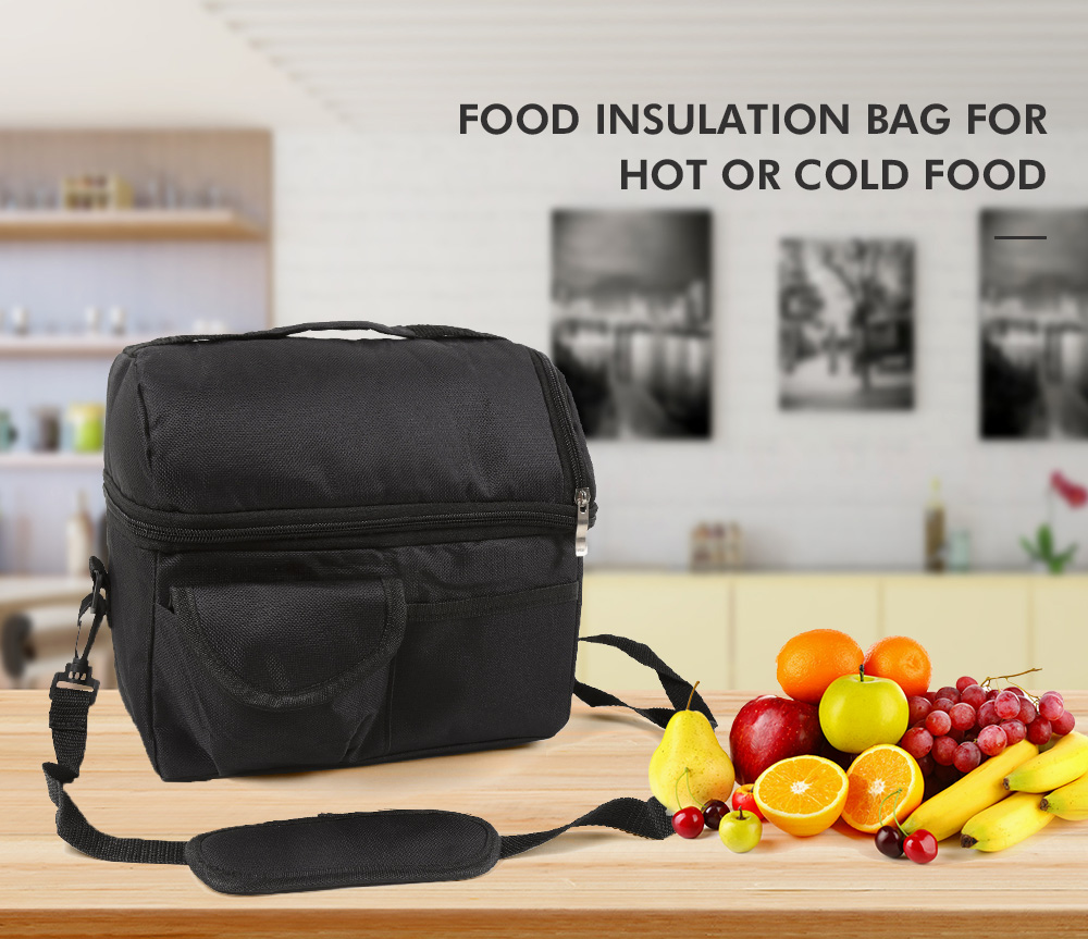 Double-layer Food Insulation Bag for Hot or Cold Food