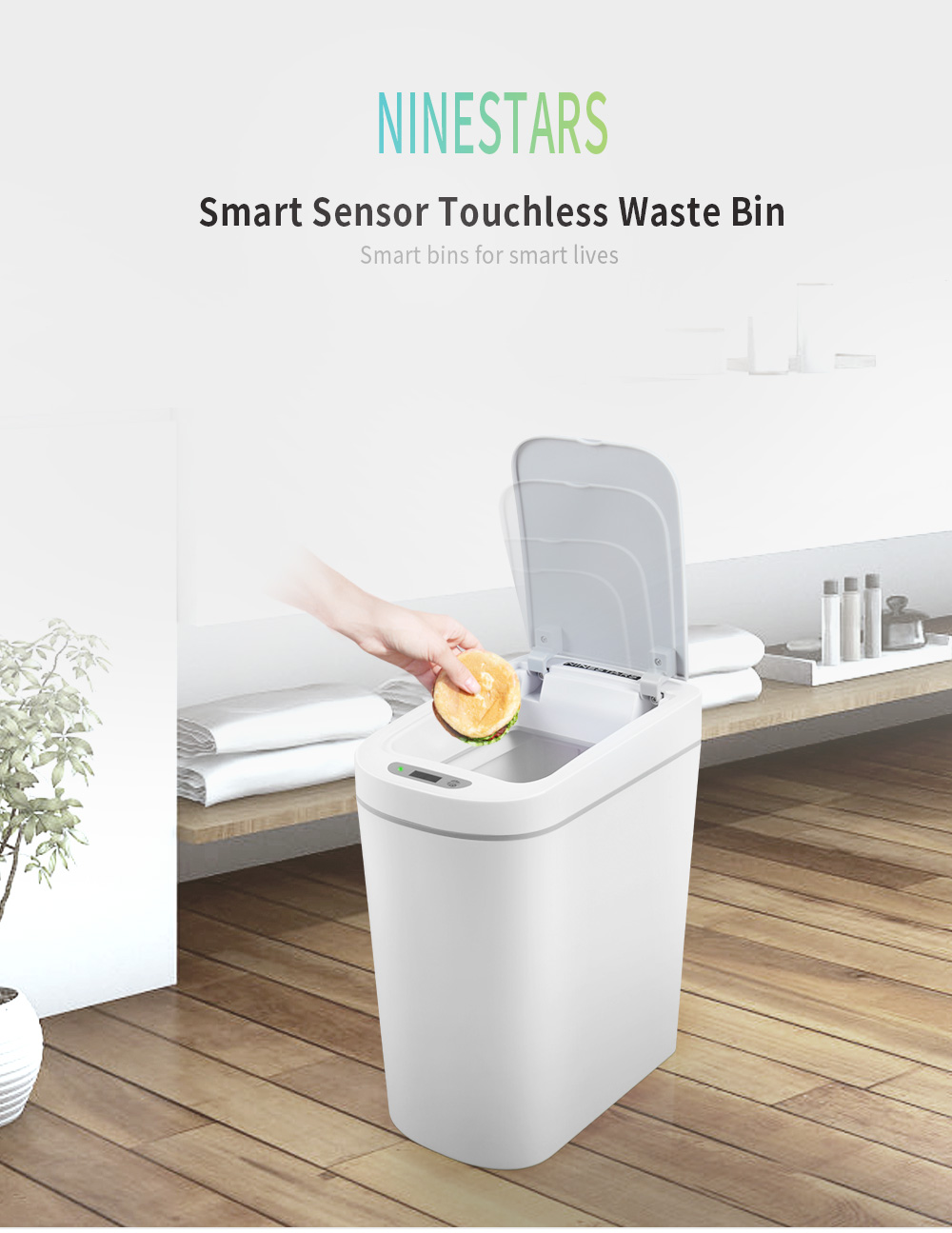 NINESTARS DZT - 7 - 2S Smart Sensor Touchless Waste Bin