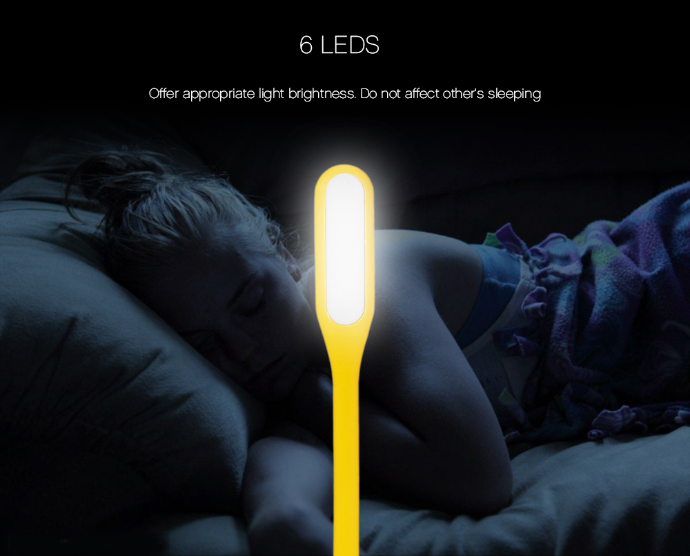 Portable LED USB Night Light Lamp 360 Degree Rotation 1.2W