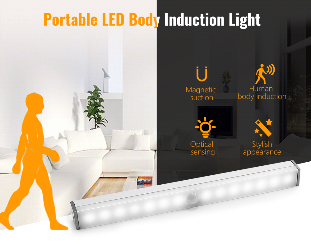 Portable LED Body Induction Light Magnetic Suction for Aisle Bathroom