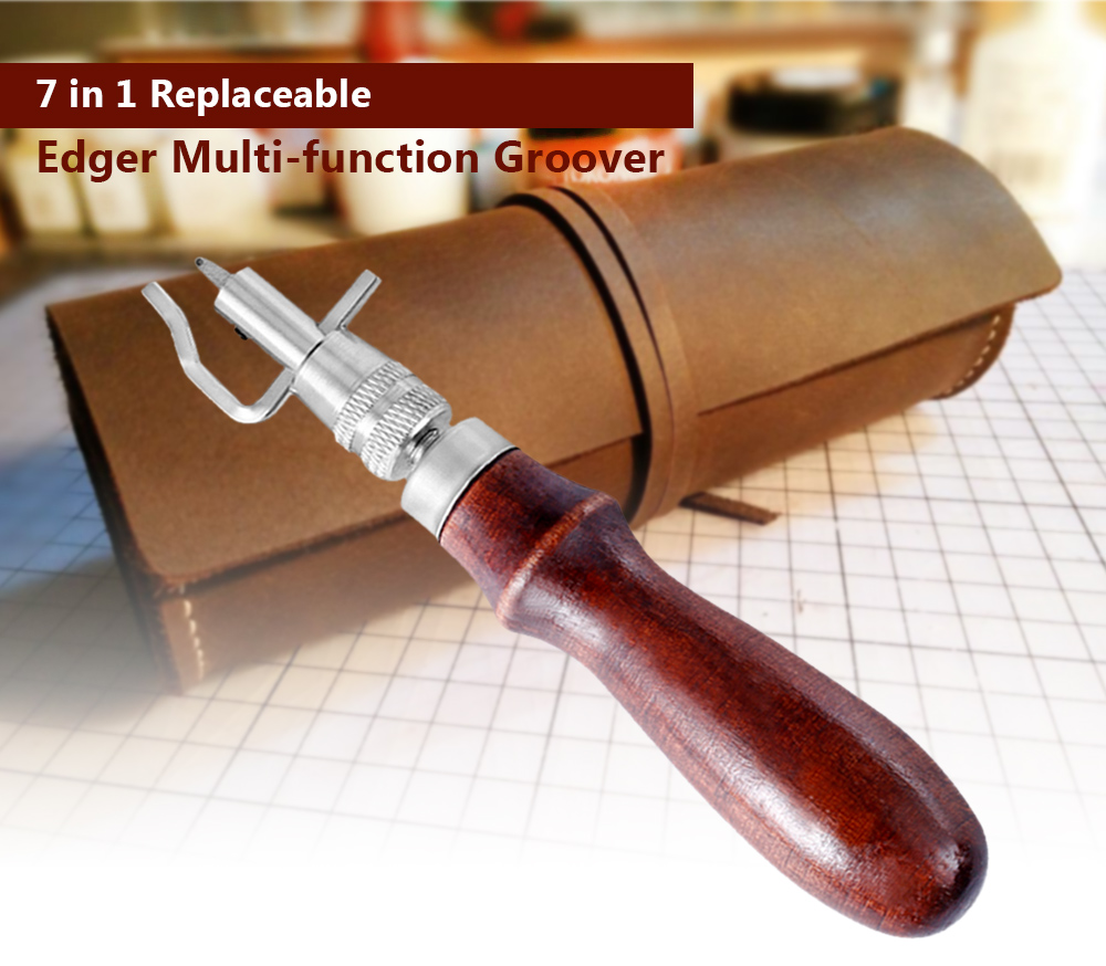 7 in 1 Replaceable Edger Multi-function Groover Stitching Punching Tool