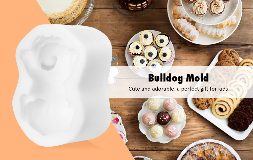 3D Bulldog Silicone Cake Decoration Mould for Chocolate Party