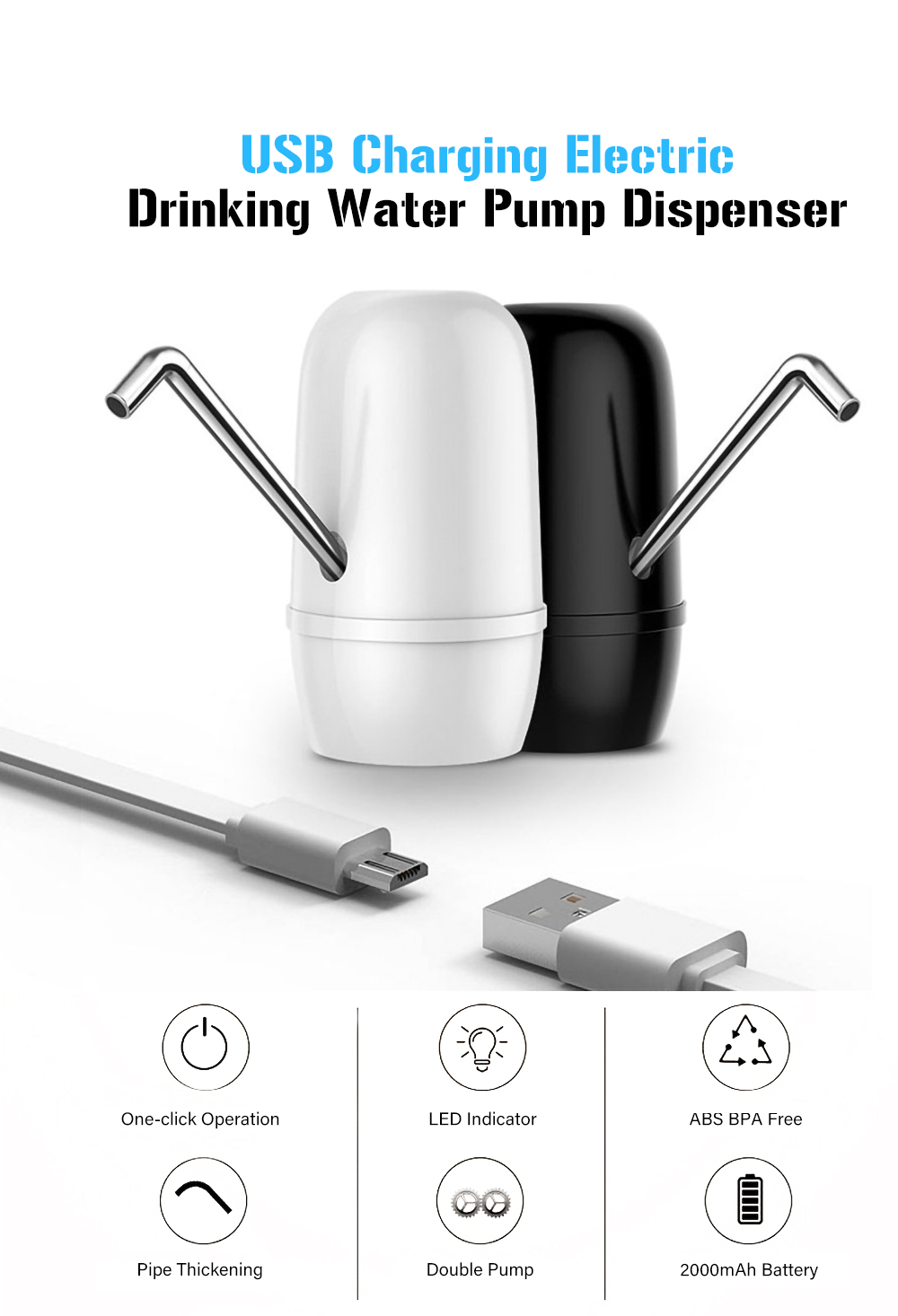 USB Charging Electric Drinking Water Pump Dispenser