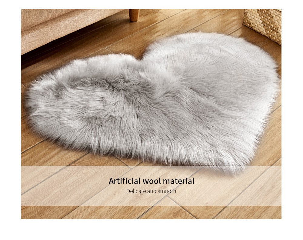 Love Heart Shape Artificial Wool Area Carpet for Home Decoration