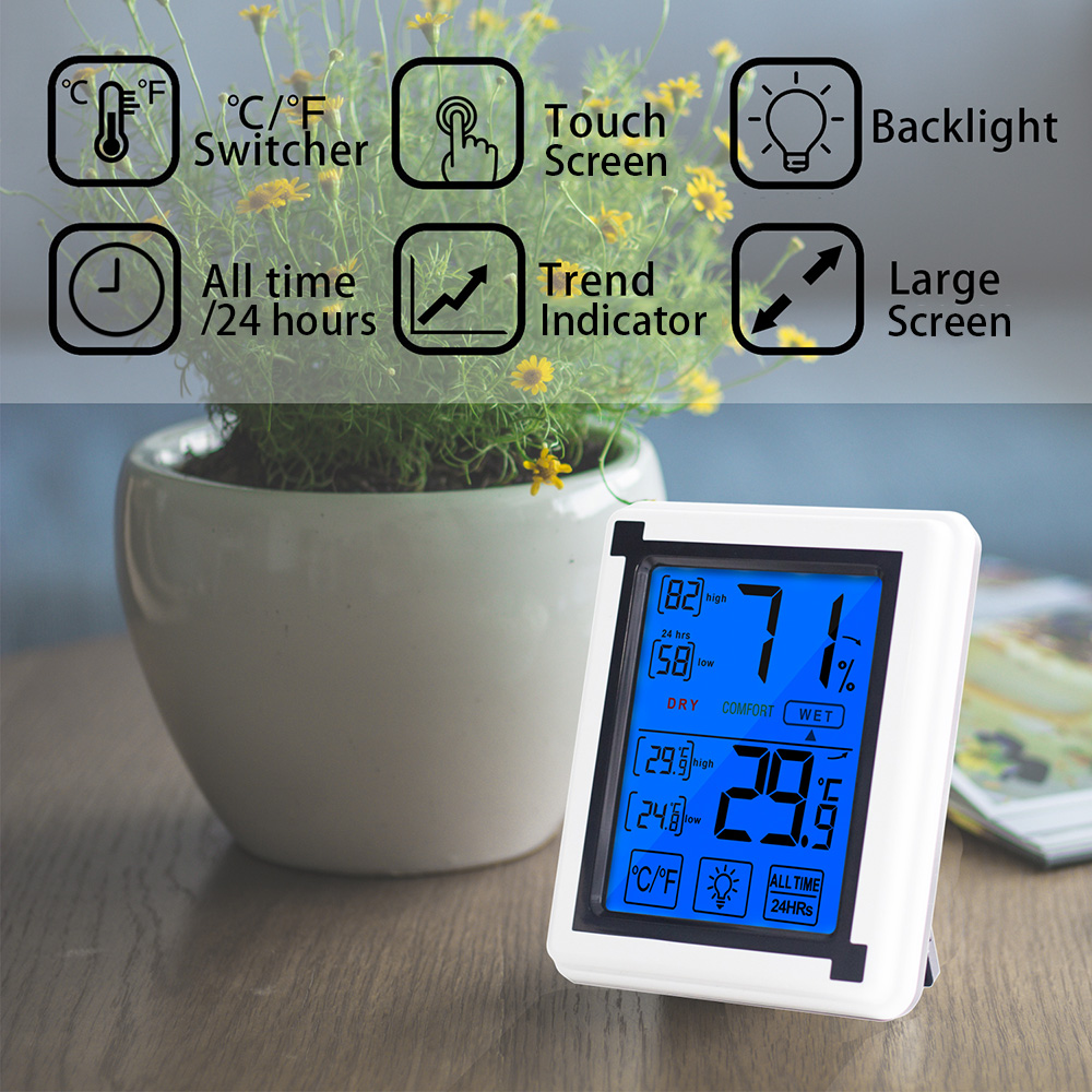 LCD Large Screen Weather Station Clock