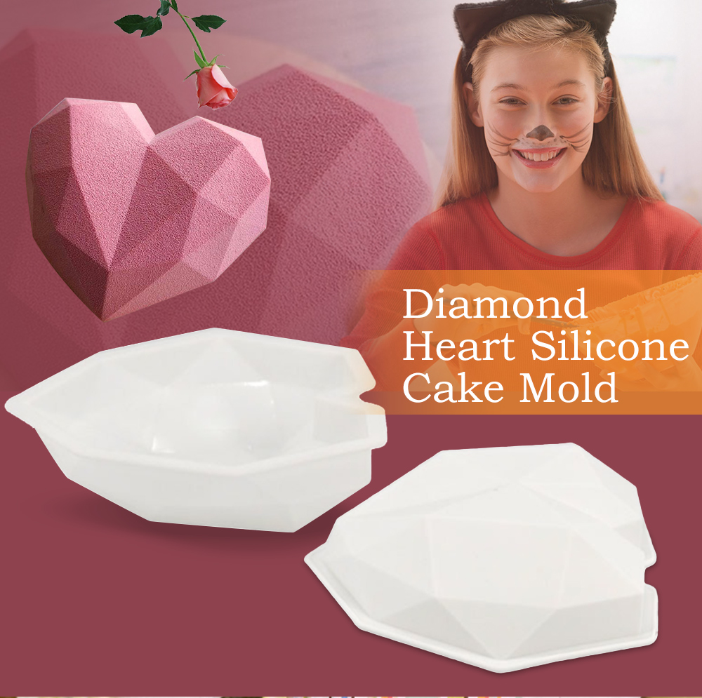 DIY Diamond Heart Silicone Cake Mold