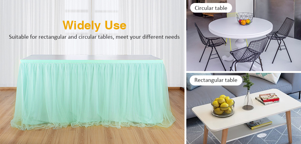 Tutu Tulle Table Skirt Tablecloth for Party Wedding Home Decoration