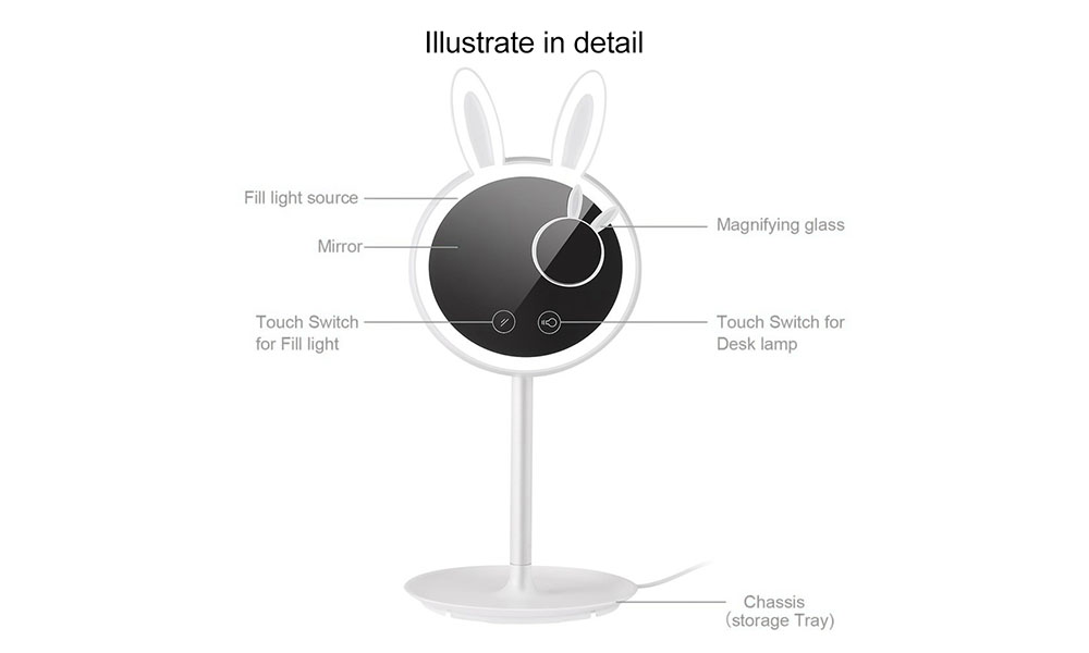 BRELONG Bunny Beauty Eye Protective Makeup Mirror Table Lamp