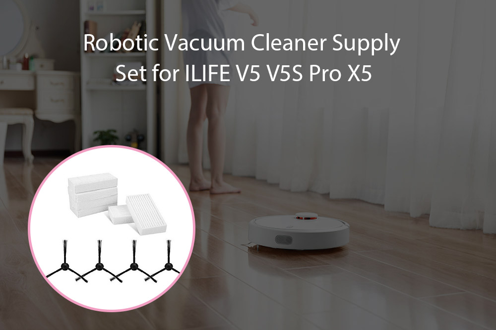 Professional Robot Vacuum Cleaner Accessories Set for ILIFE V5 V5S Pro X5 4PCS Side Brush and 6PCS Filter
