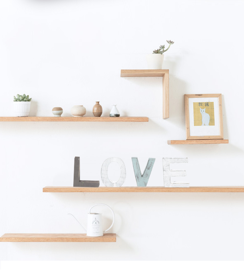 Distressed Wood Block Love Sign Decorative Wooden Cutout Letters