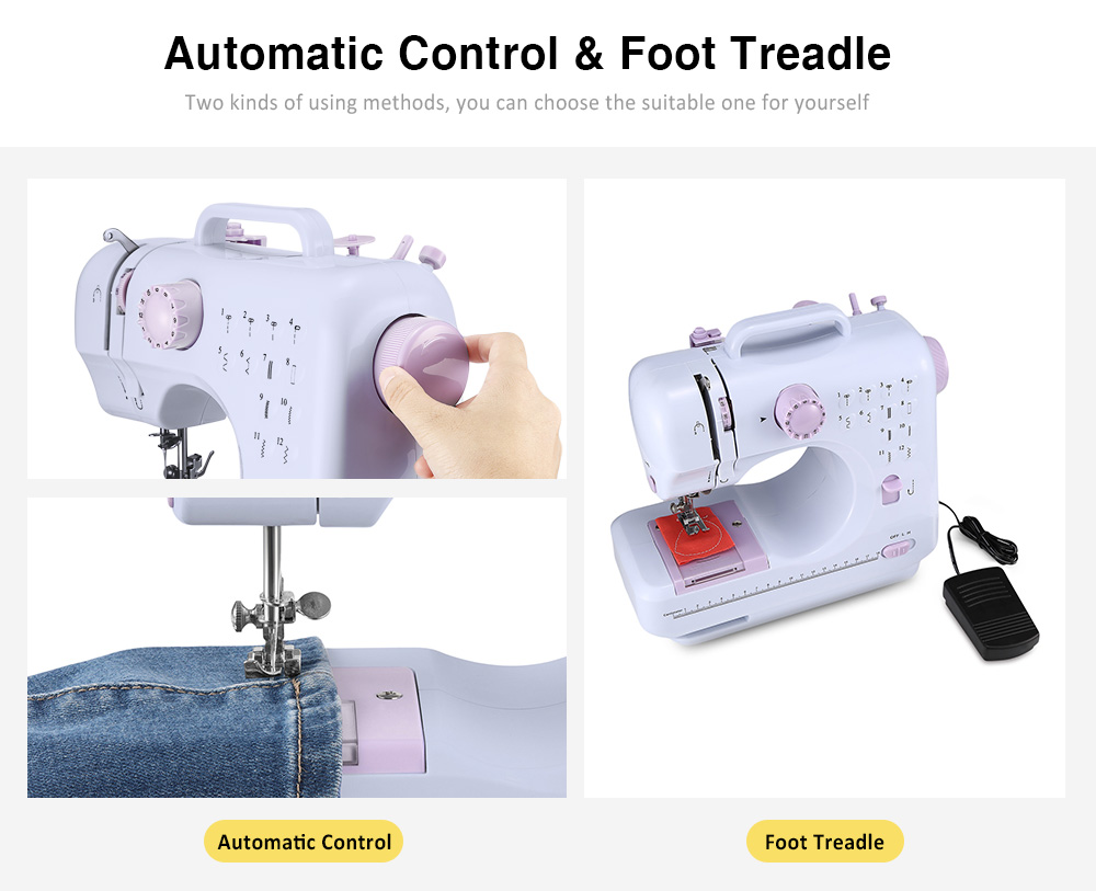 FHSM - 505 Portable Multifunctional Household Mini Sewing Machine with LED Light
