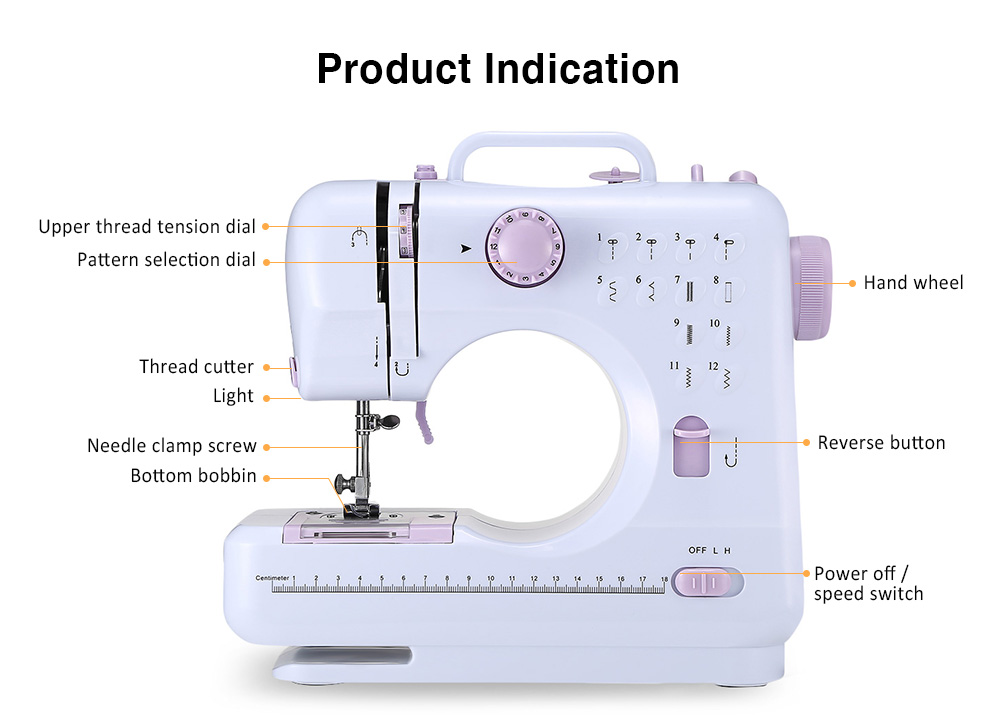 FHSM - 505 Portable Multifunctional Household Mini Sewing Machine with LED Light