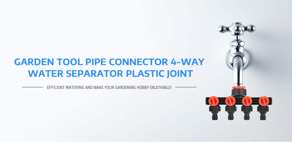 Garden Tool Pipe Connector 4-way Water Separator Plastic Joint