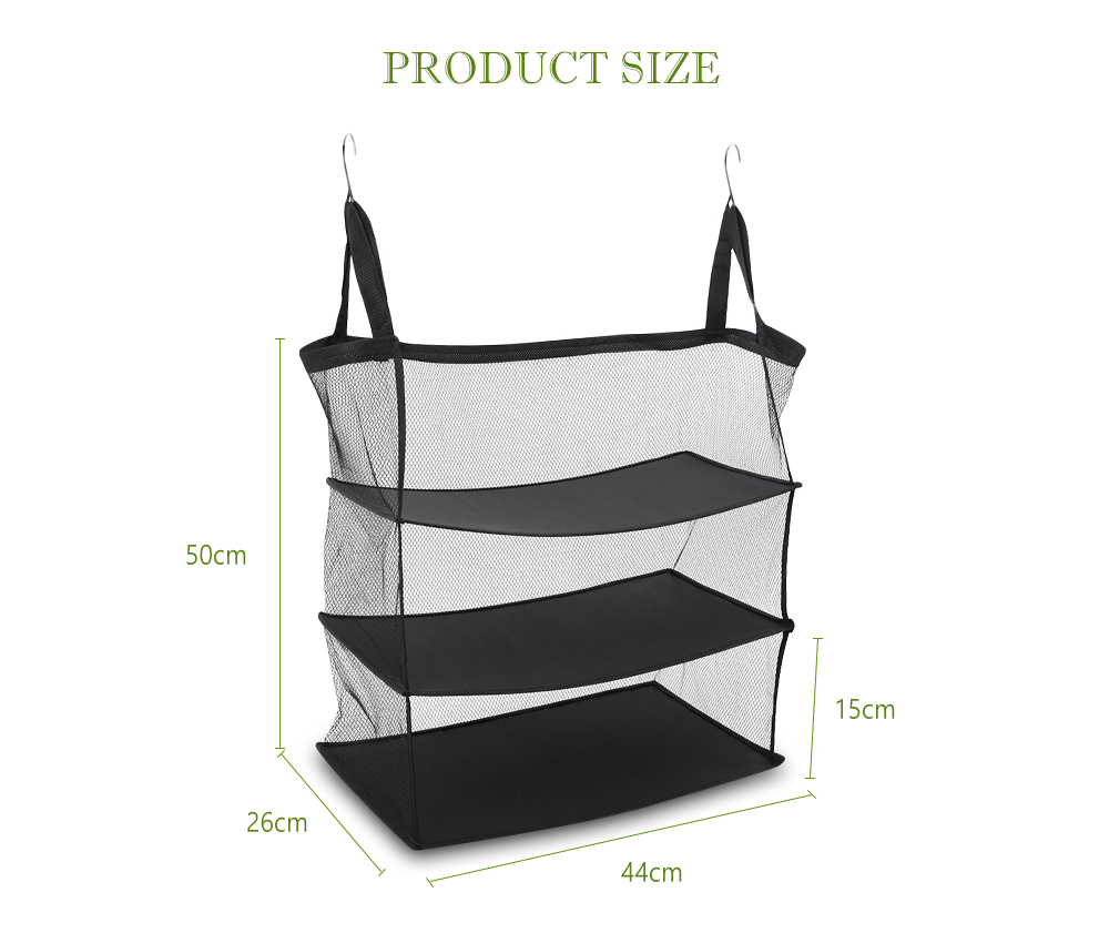 Multi-function Foldable Travel Hanging Bag Three-layer Storage Shelf