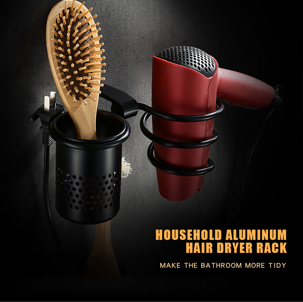 Aluminum Shelf Household Hair Dryer Rack Bathroom Accessory