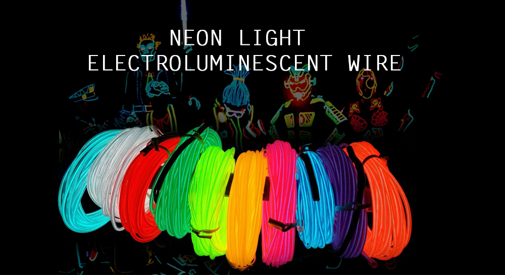 3m Neon Light Electroluminescent Wire / El Wire with Battery Pack