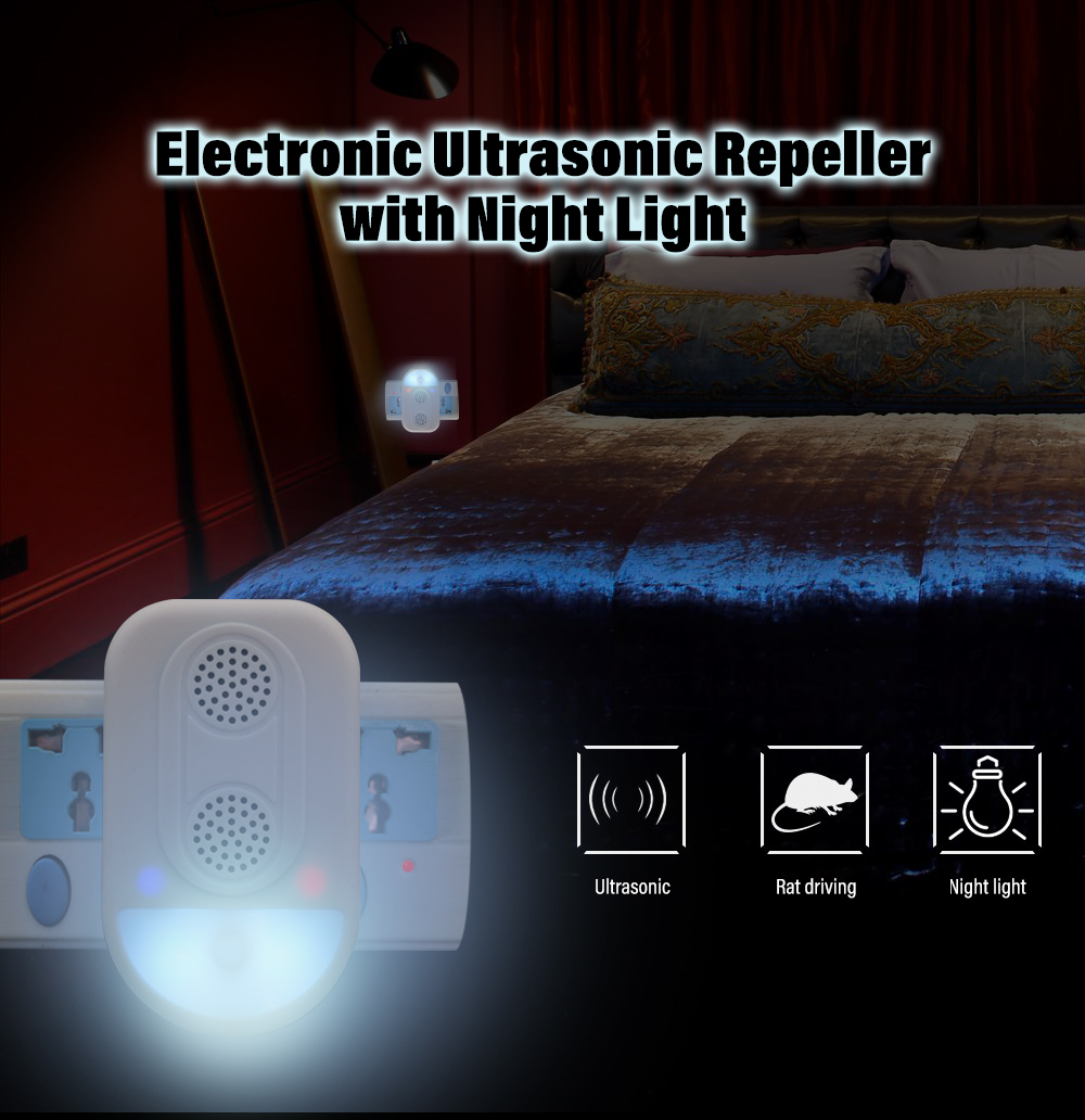 Household Indoor Electronic Ultrasonic Repeller with Night Light