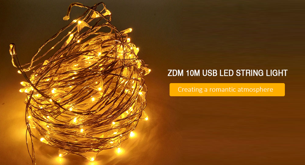 ZDM 10M USB Copper Wire Waterproof LED String Light 100 LEDs for Festival Christmas Party Decoration DC5V