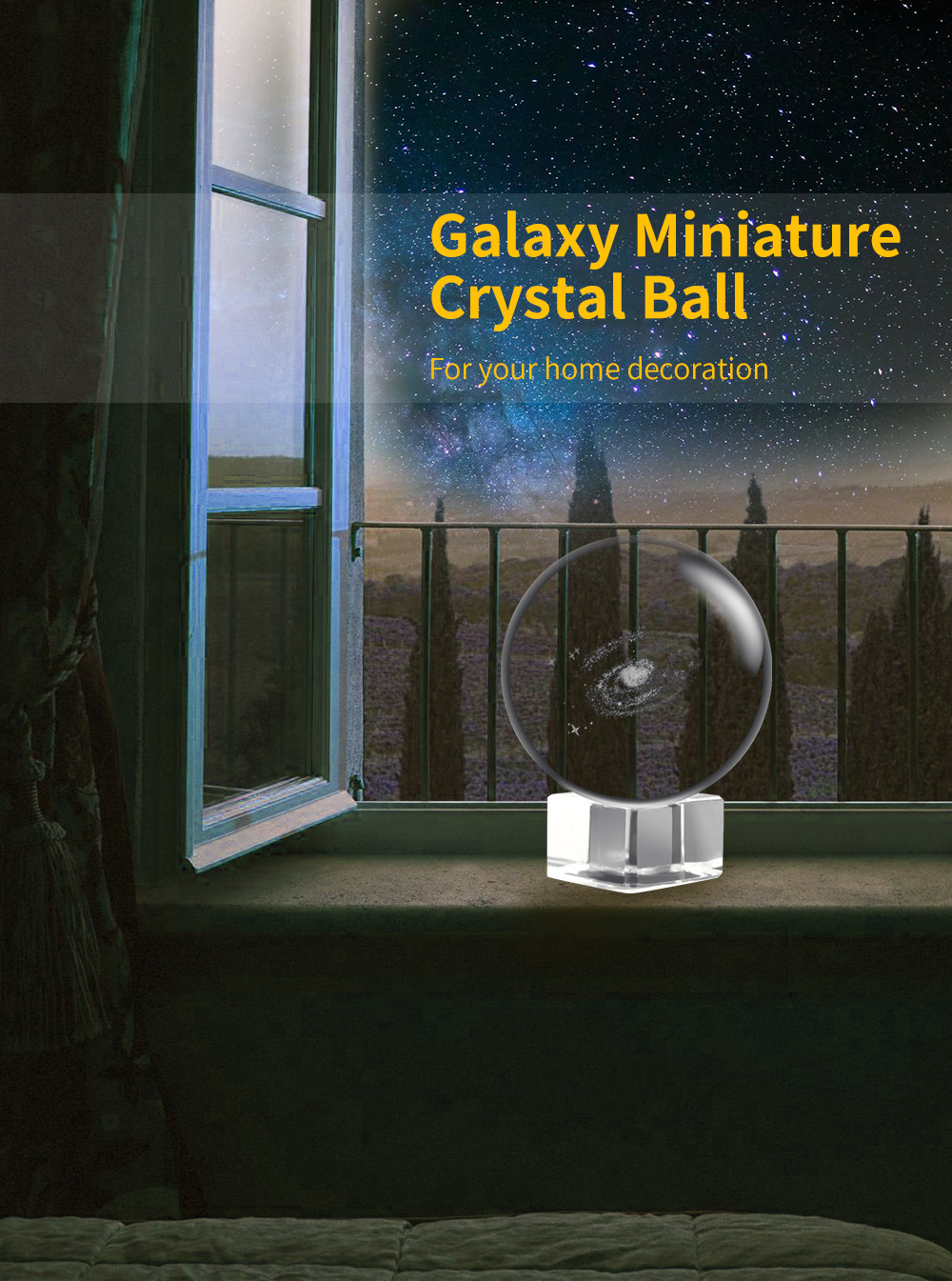 6cm Diameter Globe Galaxy Miniature Crystal Ball Home Decoration Accessories