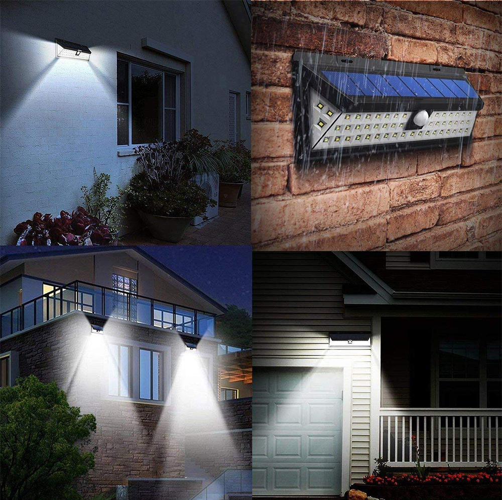 90 LEDs IP65 Solar Motion Sensor Wall Light for Garden Doorplate