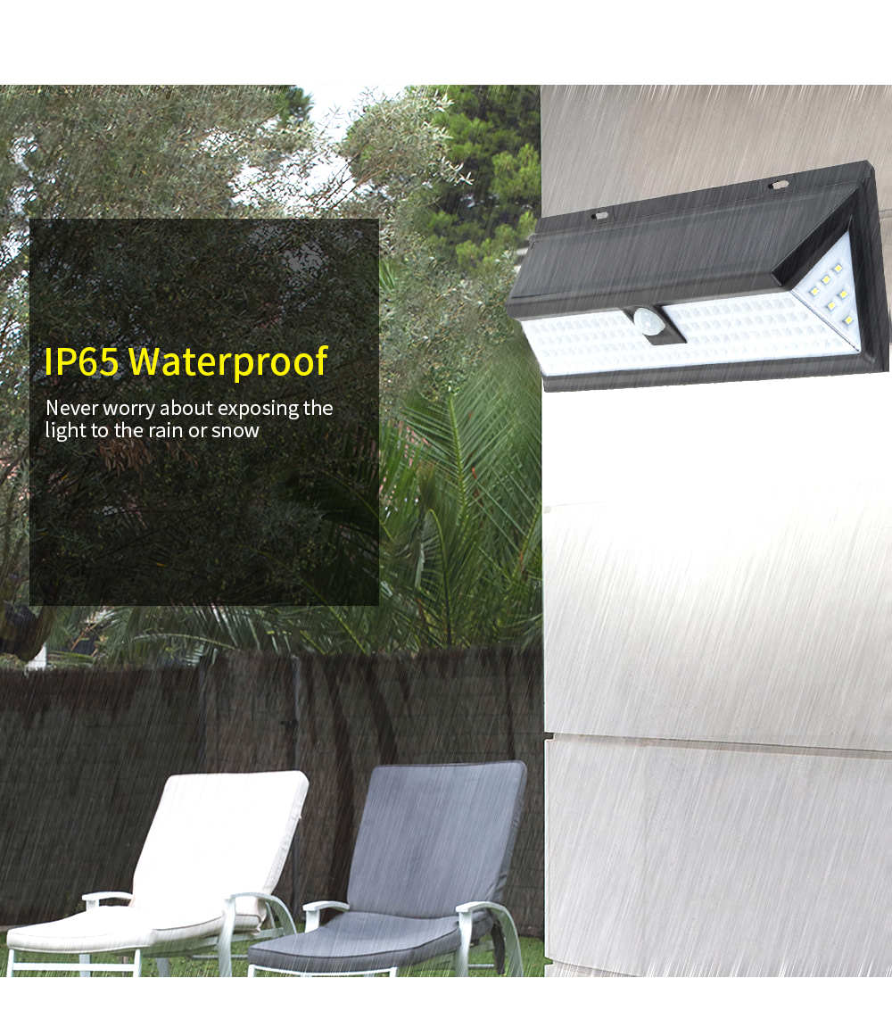 118 LEDs IP65 Solar Motion Sensor Wall Light for Garden