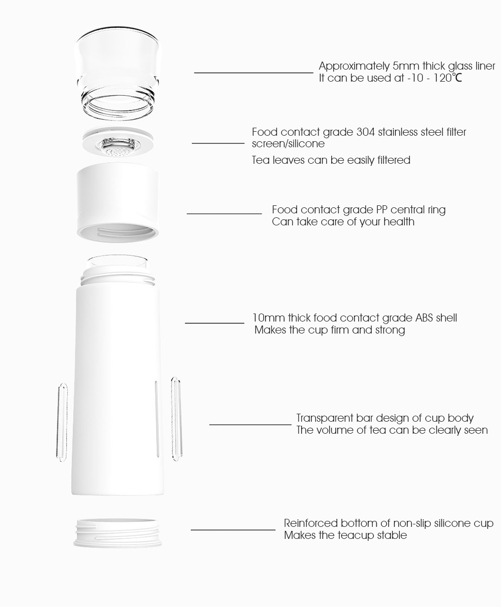300ml Portable Bottle Tea Water Separation Accompanying Cup