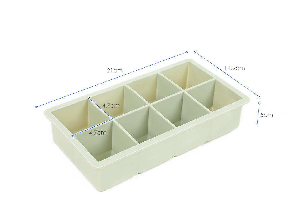 Larger 8 Grid Silicone Ice Cube Tray Set