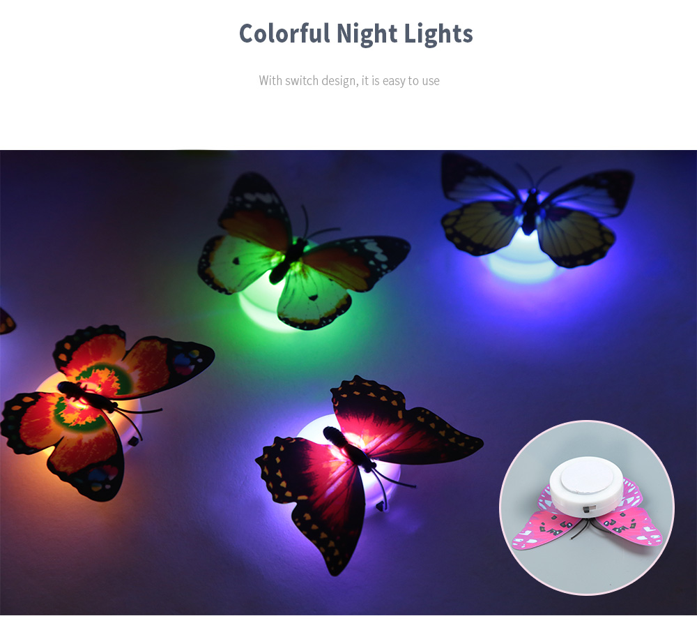 10pcs Butterfly Wall Stickers Night Lights Home Decoration