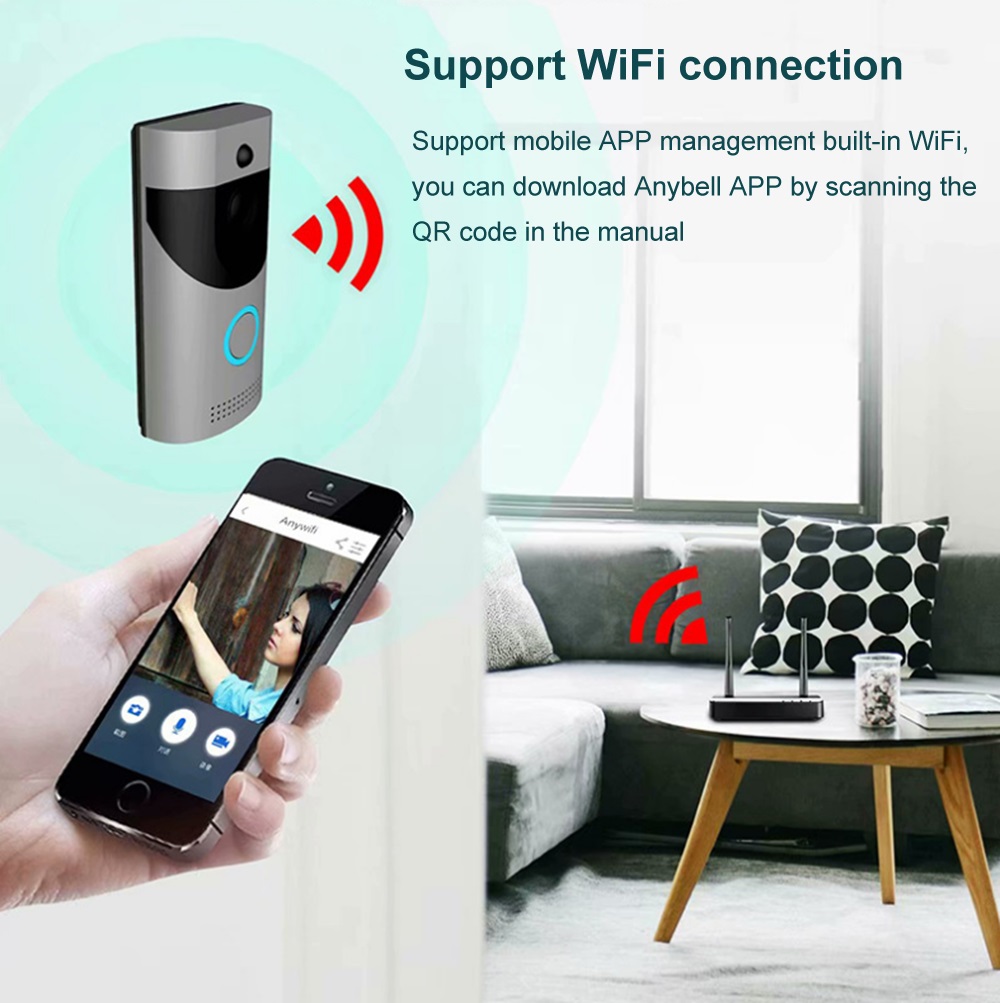 B30 Home Alarm Smart WiFi Video Wireless Intercom Mobile Phone Remote Doorbell