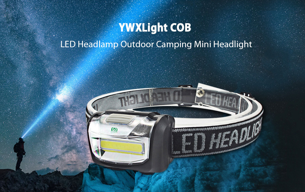 YWXLight COB LED Headlamp Mini Outdoor Camping Headlight