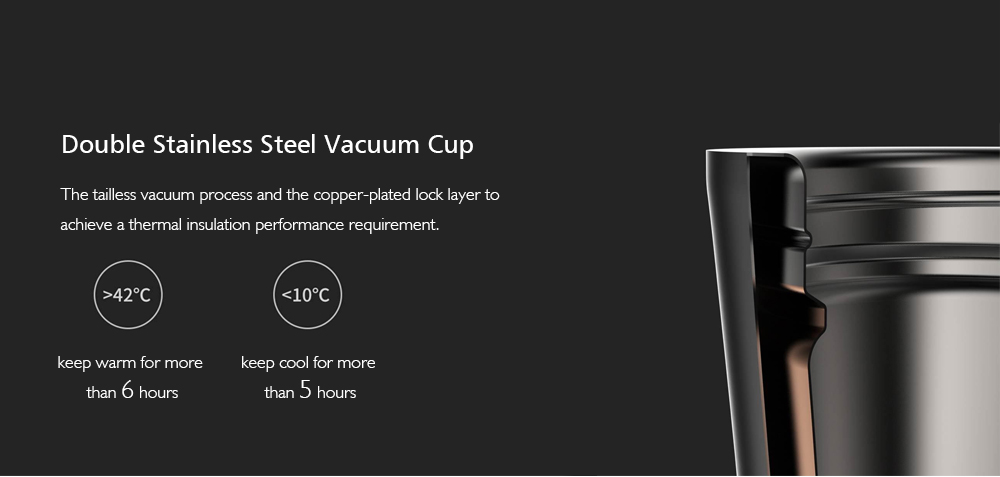 Xiaomi KissKissFish MOKA Stainless Steel Portable Smart Coffee Cup Travel Mug with OLED Touch Screen Temperature Display 430ml