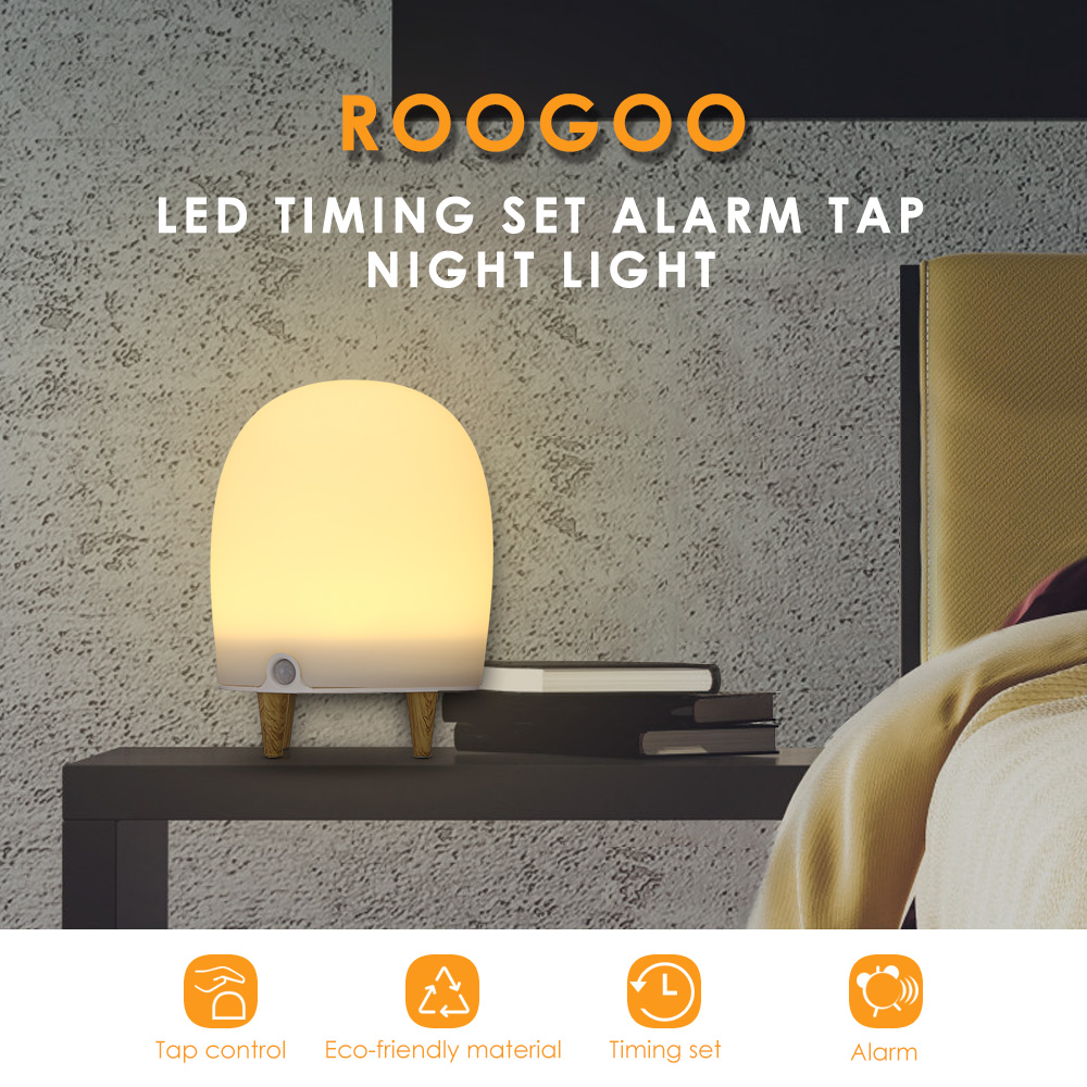 ROOGOO RG - L021 LED Patting Tap Night Light Lamp Timing Set Alarm