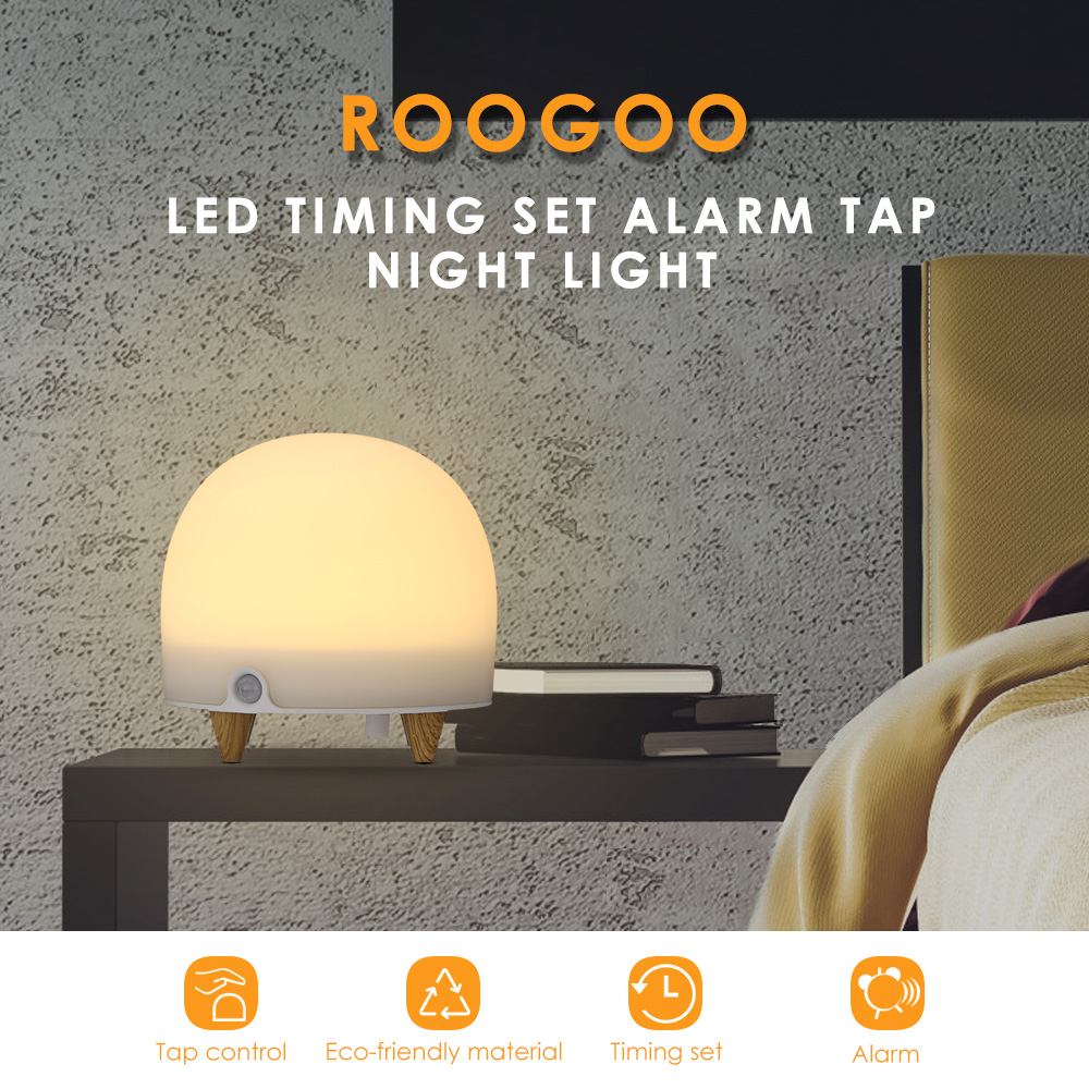 ROOGOO RG - L022 LED Patting Tap Night Light Lamp Timing Set Alarm
