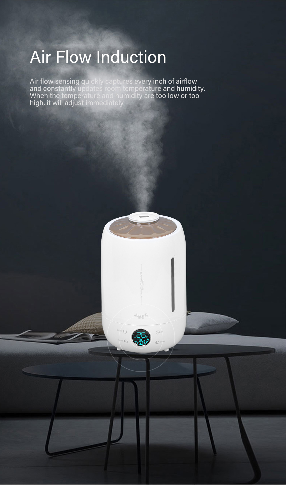 Deerma DEM - F500 Air Humidifier 5L Large Capacity Quiet Aroma Ultrasonic Fog Creator