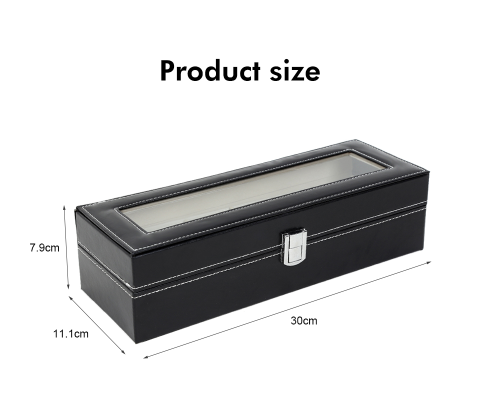 6-position Leather Portable Watch Storage Box