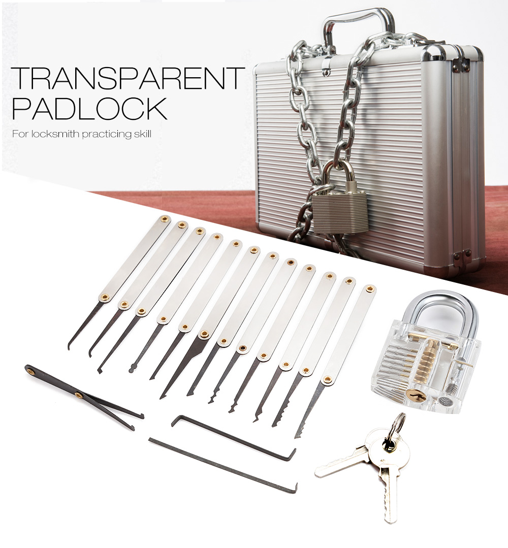 Transparent Padlock Crystal Cutaway for Locksmith Practicing Skill