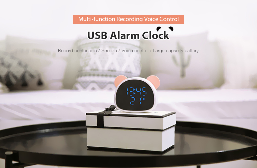 Multi-function Recording Voice Control USB Alarm Clock