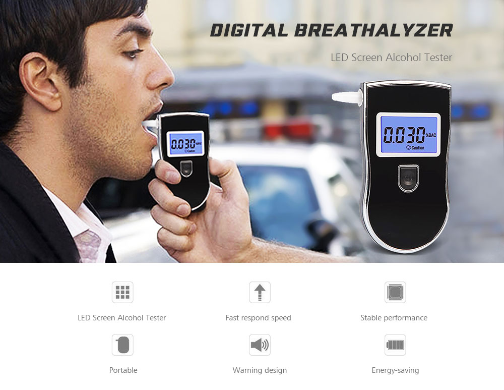 Professional Digital Breathalyzer LED Screen Alcohol Tester