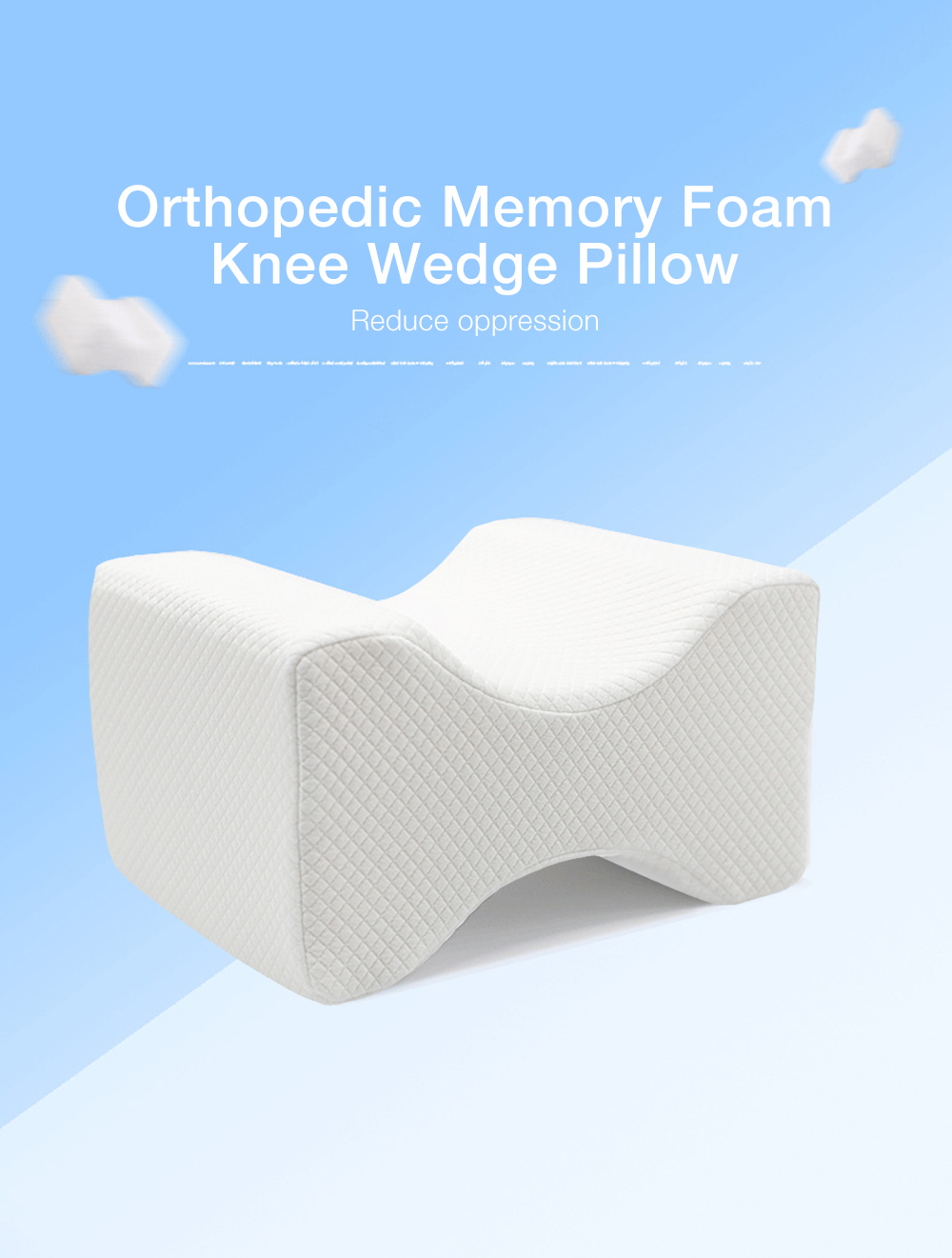 Orthopedic Memory Foam Knee Wedge Pillow for Sleeping Sciatica Back Hip Joint Pain Relief