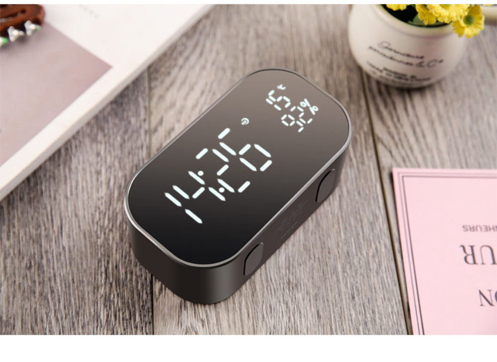 LED Alarm Clock with FM Radio Wireless Bluetooth Speaker Support Aux TF for Office Bedroom